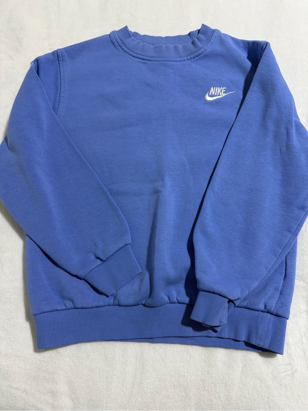 Nike Kids Blue Crewneck Sweatshirt with White Swoosh